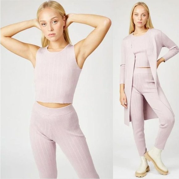 NWT SILK &‎ SALT Staycation Pink Sweat Pant Sz L - Picture 1 of 8